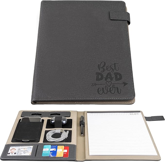 Dad Gift Padfolio for Dad Husband Fathers Day, Portfolio Binder with Memo, Padfolio Binder Organizer, Men Portfolio Folder, Dad Birthday Gift, Father Birthday Dad, Gifts for Dad from Daughter Son Wife