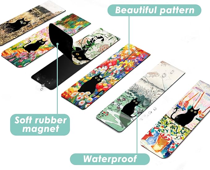 30 Pieces Bookmark, Magnetic Bookmarks for Women, Men, Book Lovers, Bookmarks Bulk for Students Teachers Reading, Cute Cat Bookmark