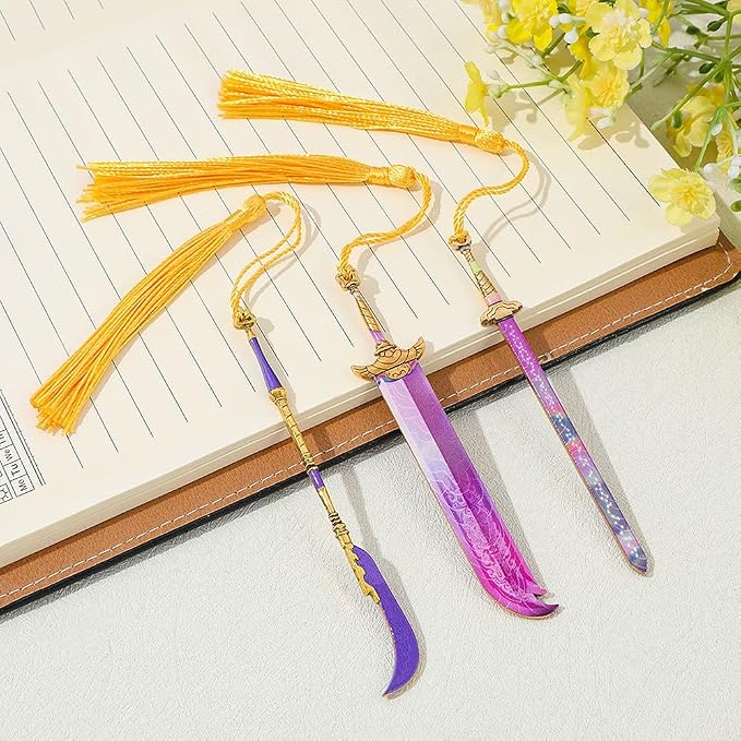 Kpop Sword Metal Bookmark Set - Anime Demon Bookmarks for Women, Kpop Fans Reading Accessories Gift, Unique Bookmarks for Book Lovers (Kpop Idol)