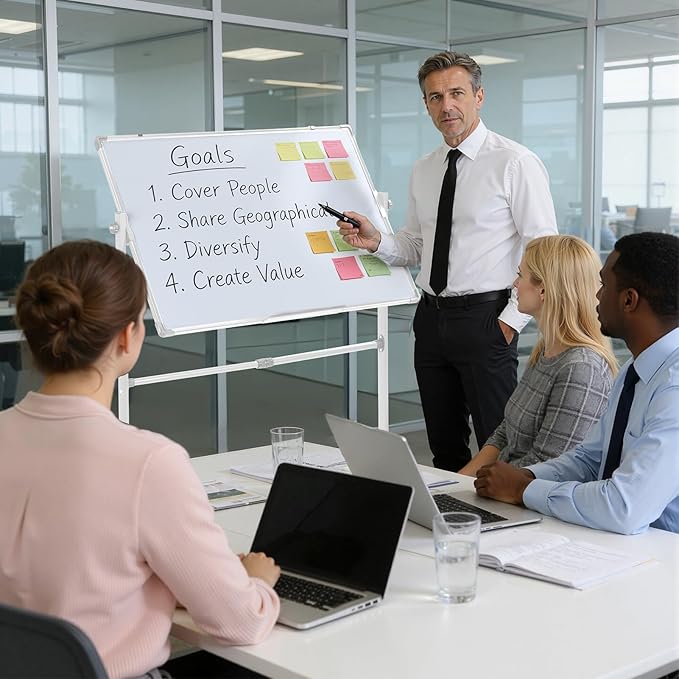 hatleues Magnetic Whiteboard with Stand- 36" x 24" Double-Sided Rolling White Board Mobile Dry Erase Board on Casters for Office, Classroom, Home & Presentations (40 x 28 Inch)