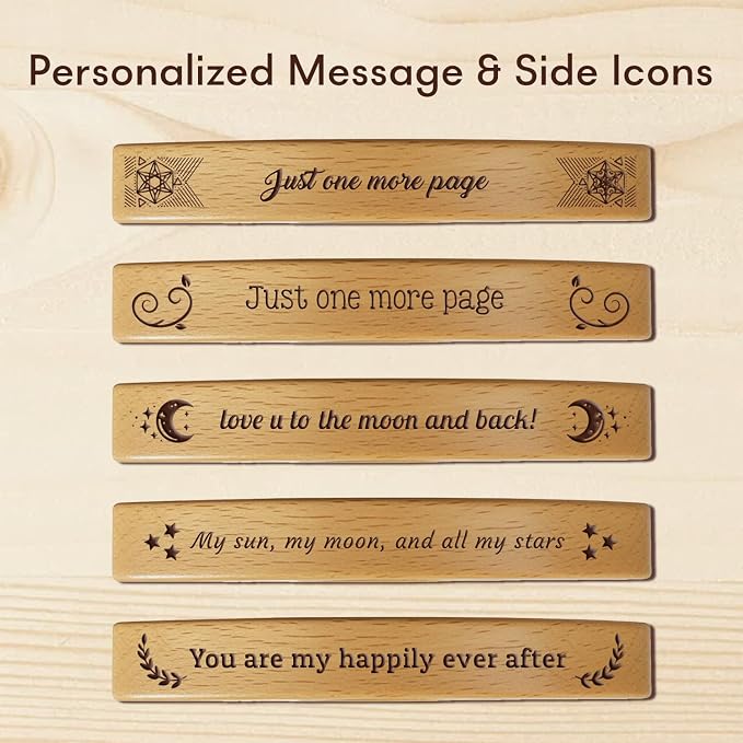 Custom Book Page Holder, Thumb Book Page Holder, Personalized Wooden Page Holder for Reading, Gifts for Book Lovers Teachers Appreciation Gifts on Birthday (Brithday Flower Style)