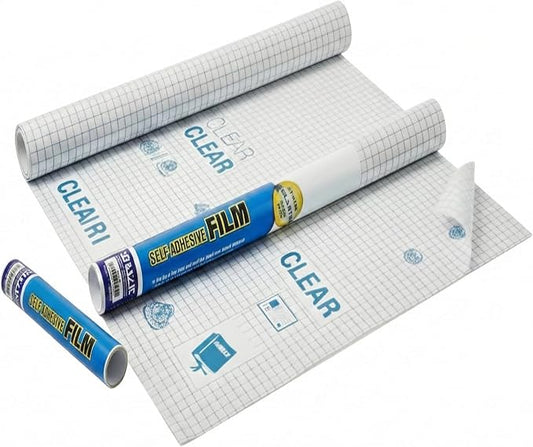 BAZIC Products Clear Self-Adhesive Book Cover Roll, 17.5 in x 5 ft, Clear Peel-and-Stick Film, for Textbooks School Books