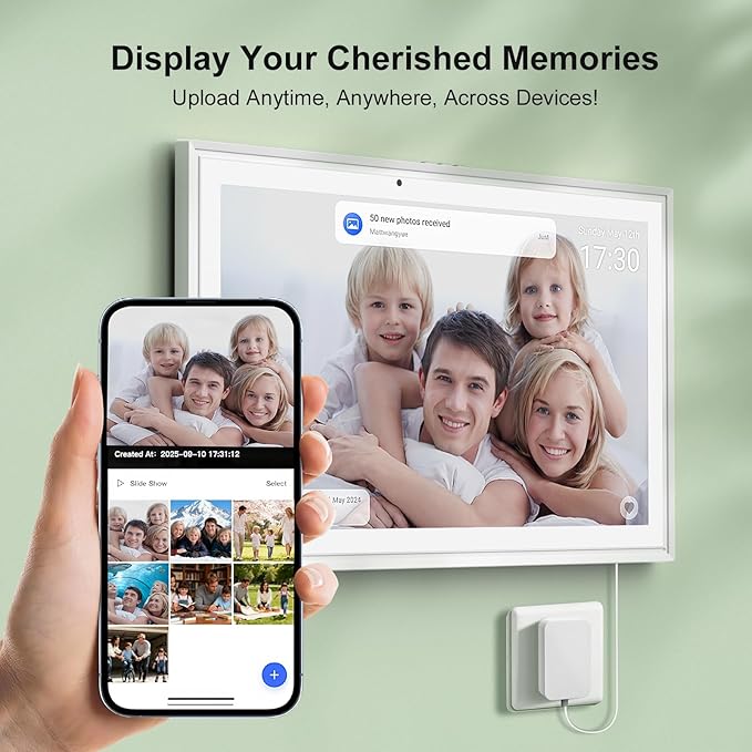 JSUSOU 15.6 Inch Digital Smart Calendar with FREE APP for Fridge & Wall Touch Screen, Magnetic Refrigerator Mount, Electronic Planner for Office Desk, Gift for Parents & Kids, White