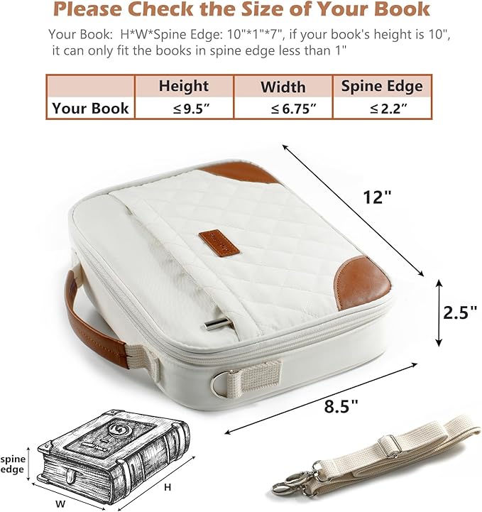 Aplufine Bible Cover for Men-Bible Case for Women-Medium Bible Bags and Totes-Large Bible Carrying Case-Bible Carrier with Shoulder Strap,Detachable Pen Loops for Bible Accessories,Gift Men Women