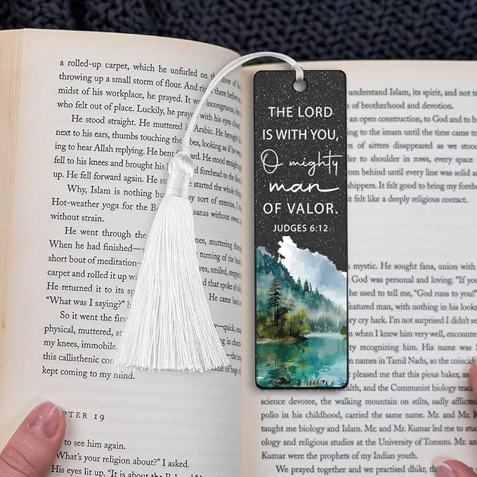 Christian Inspirational Bookmark, Encouraging Gift for Believers, Uplifting Present for Spiritual Readers, Believer Appreciation Gift, Unique Mountain & Scripture Design Bookmark, WCB33