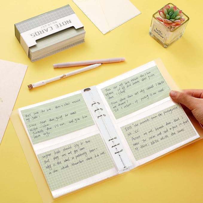 3x5 Index Card Holder, 50 Pcs Index Card Binder Notecard Organizer Booklet Folder for Recipe, Flash Cards and Recipe Cards, Indexcard Notecard Storage Solution, Notecards for Studying