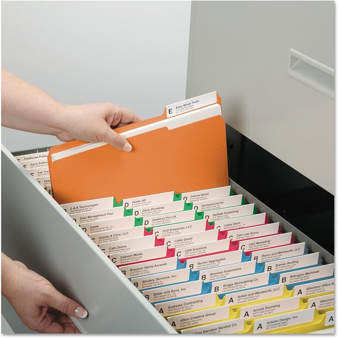 SMD11993 - Smead 11993 Assortment Colored File Folders with Reinforced Tab by Smead