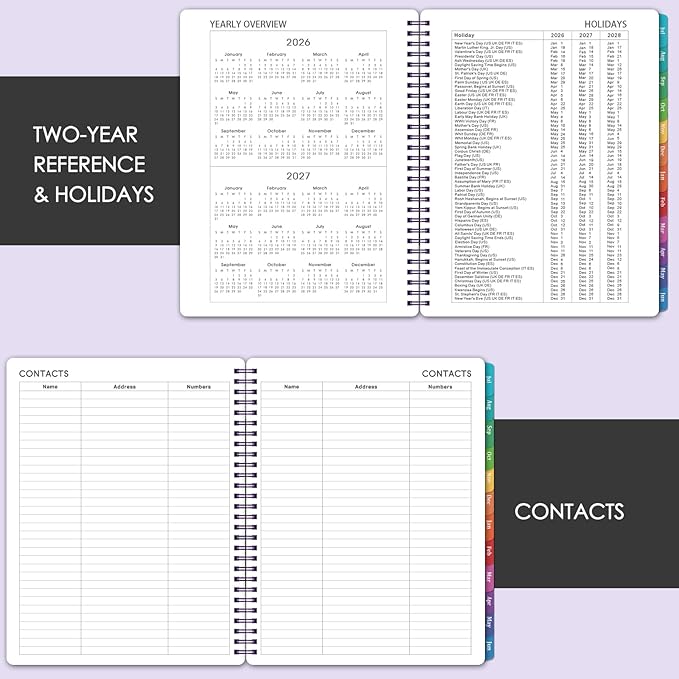Planner 2026-2027 - Planner 26-27, Jul. 2026 - Jun. 2027, 8”× 10”, 2026-2027 Weekly & Monthly Planners with Monthly Tabs, Strong Twin-Wire Binding, Waterproof cover