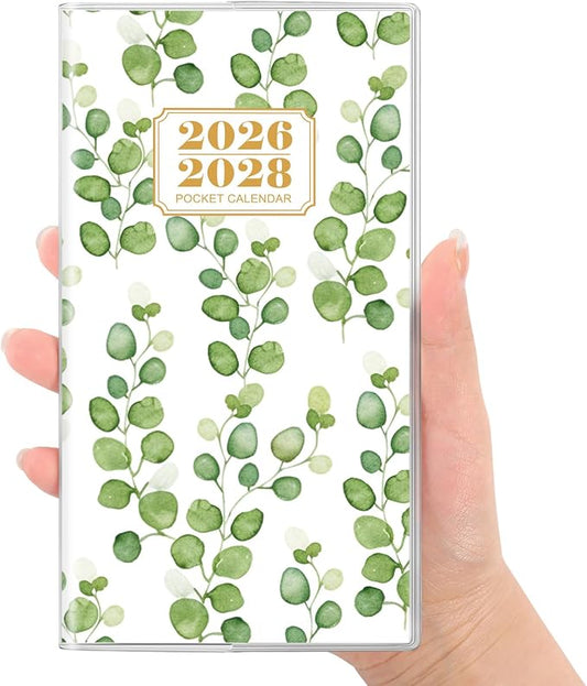 SKYDUE Pocket Calendar 2026-2028, Pocket Monthly Planner Jul 2026 - Dec 2028 for Purse, 6.7" X 3.8" 30-Month Small Planner, Academic Year Calendar, Compact Design with Plastic Sleeve