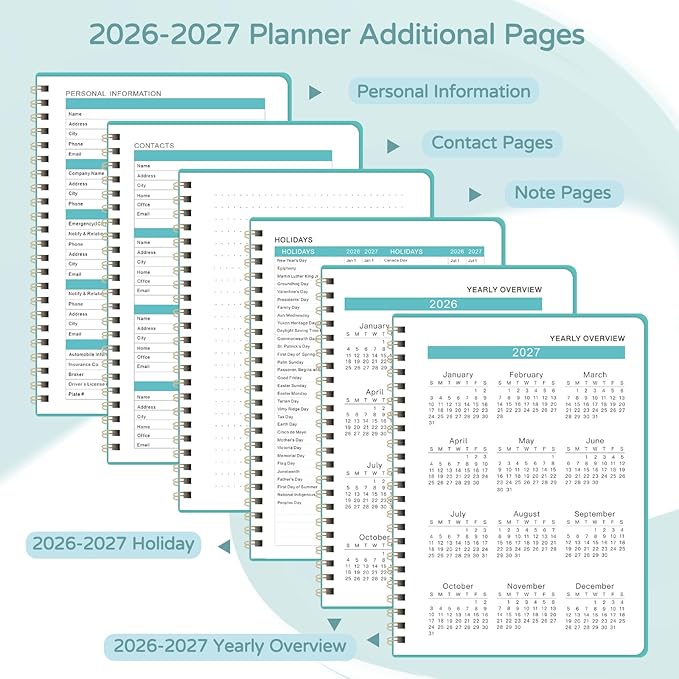 Monthly Planner 2026-2027, 2 Year Calendar 2026-2027 (Jan 2026 - Dec 2027), 7" x 10", 26-27 Monthly Calendar Planner, 24-Month Planning Book for Home School Office Supplies