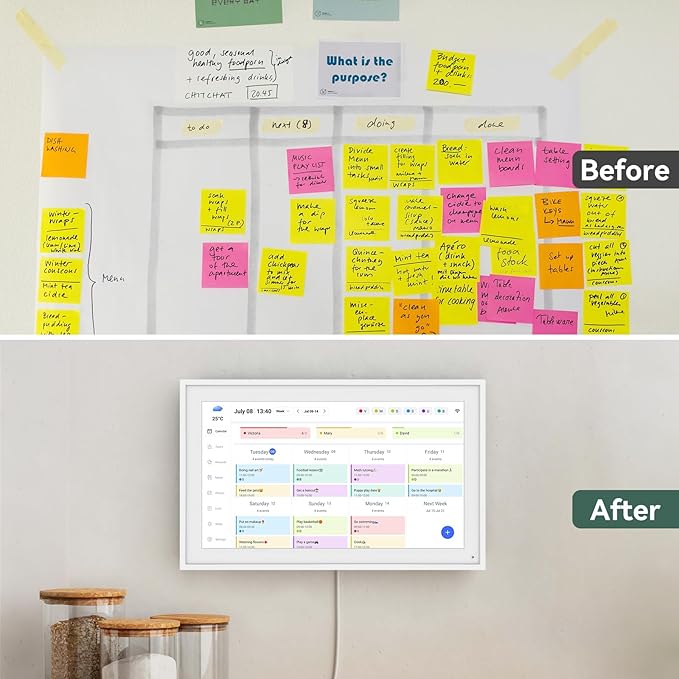 Digital Calendar,15.6 Inch Wall Planner Electronic Calendar&Chore Chart,Smart Wall Calendar Touchscreen Interactive Display for Family Schedules,Great for Organizing Your Routines,Wall&Desk Mountable,The Gift for Mother's Day