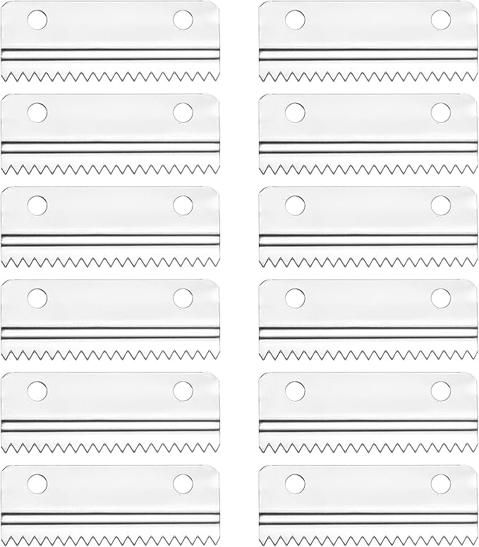 PATIKIL 12 Pcs Replacement Blades for Packing Tape Dispensers, 2.1 x 0.8inch 9050 Tape Dispenser Blade Carbon Steel for Home Office Warehouse Wrapping Packaging Mailing Shipping, Silver