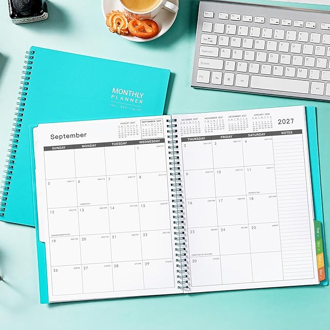 2026-2027 Monthly Planner - July 2026 - December 2027, 18 Months Planner Calendar 2026-2027, 9" x 11", Colorful Monthly Tabs, Suitable for School & Work