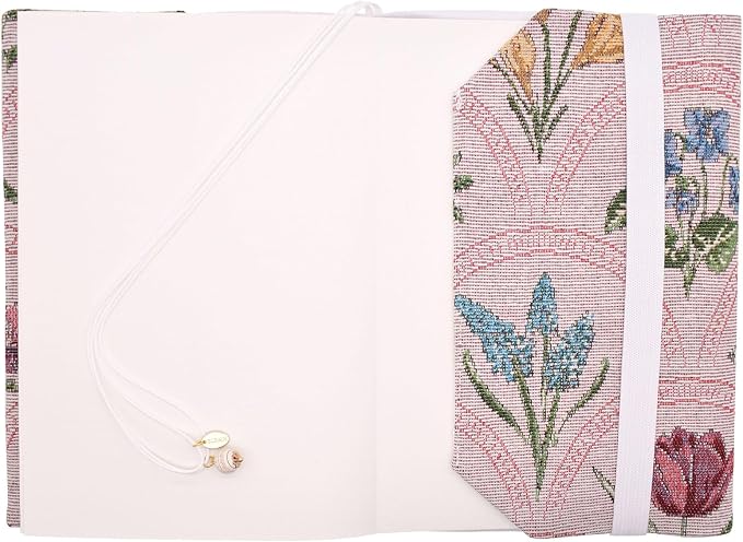 BLBMH 6.5x9.5 Bible Cover Fixed Non-Stretch Fabric Book Protector with Bookmark | Handmade Washable Sleeve for Hardcover/Paperback | Gift for Women - WD Flower Pink