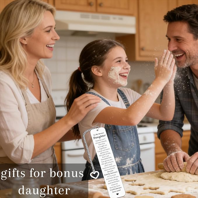 Bonus Daughter Gifts - to My Bonus Daughter Bookmarks, Unbiological Daughter Gifts, Stepdaughter Gift from Stepmom, Stepdaughter Back to School Going to College Birthday Gift