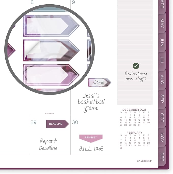 Mead Cambridge 2027 Planner, Weekly & Monthly, 8.5" x 11", Blush Blossom (1855-905-27)