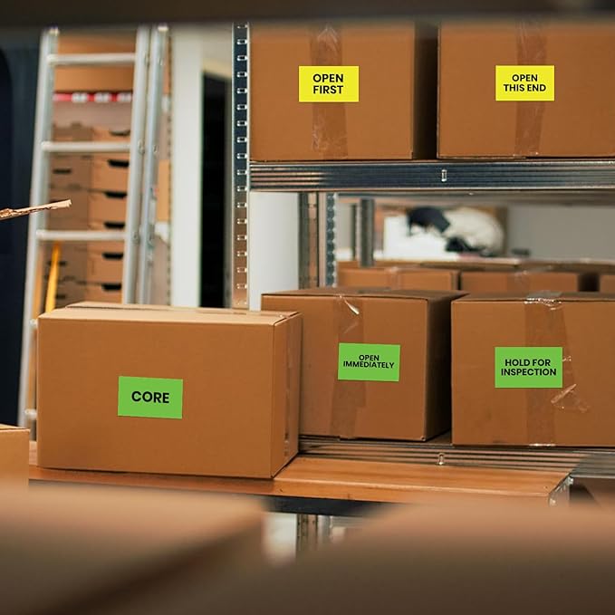 StickerJet Open First – Warehouse Receiving Labels – 3"x5" Rectangle Labels – 500 Qty/Roll – Paper, Easy Peel and Stick, Strong Adhesive, No Residue, Made in USA