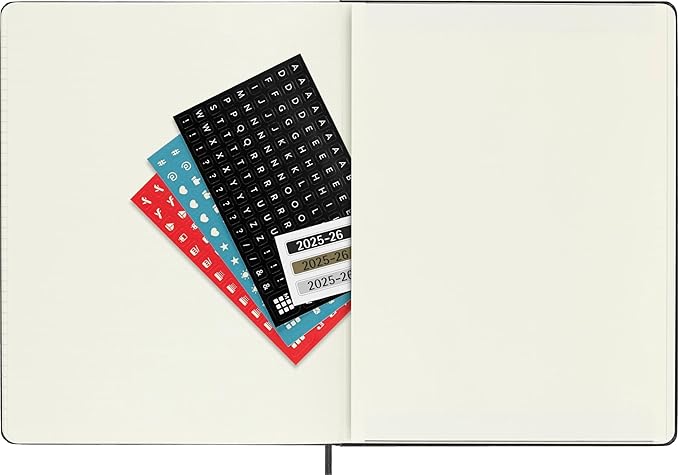 Moleskine Classic 18 Month 2025-2026 Weekly Planner, Hard Cover, XL (7.5" x 10"), Black, 208 pages