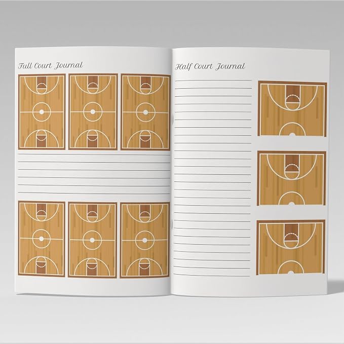 Basketball Coaching Notebook 8.5 x 11, 130 Pages - Practice Planner, Playbook Journal, Full & Half Court Diagrams, Coaching Notes, Calendar Pages, Training Templates for Youth, High School & College Coaches