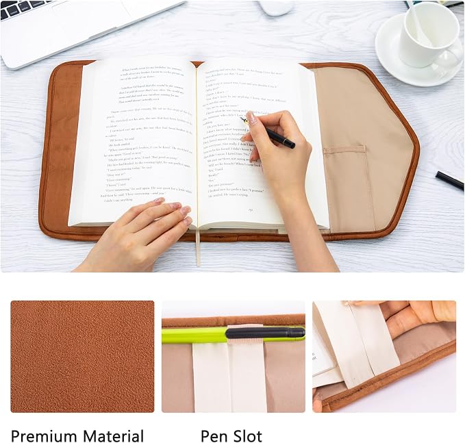 Reusable Adjustable Book Cover with Strong Magnetic Closure – Soft Protective Book Sleeve for Paperback & Hardcover, Fits Up to 9.5” x 6.5” x 2” Books – Flexible, Washable & Reusable Book Protector