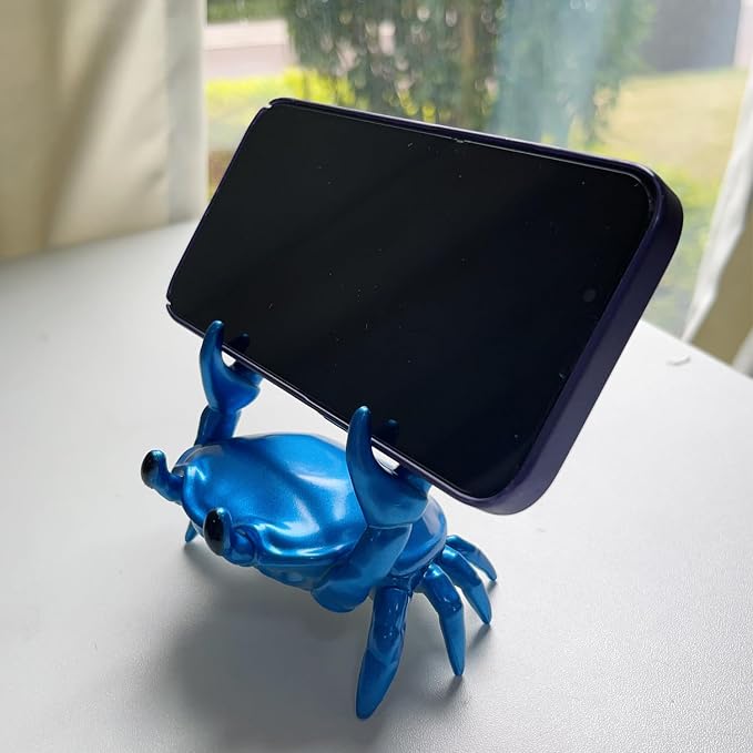 1Pcs Weightlifting Crab Pen Holder Funny Crab Pen Holder for Storage Office Desk Display Decorations (Blue)
