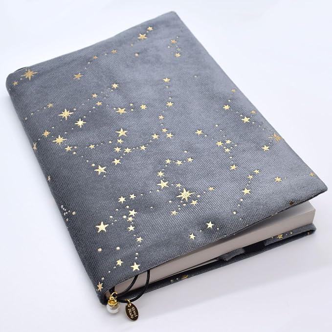 BLBMH 6x9 Bible Book Cover for Women, Non-Stretch Fabric Protector for Paperback, Soft Cloth Sleeve with Bookmark for Journals Notebooks | Privacy Reading Gift - Velvet Grey