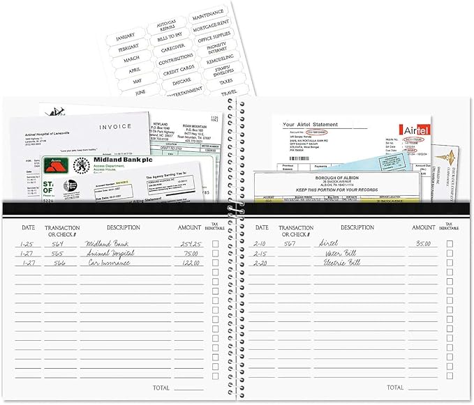 Current Wildflower Sanctuary Bill Paying Organizer Book - 9" x 12” Personal Account Book, Spiral Bound, 14 Storage Pockets, 32 Label Stickers, Monthly Finance & Payment Management Tracker for Home & Office