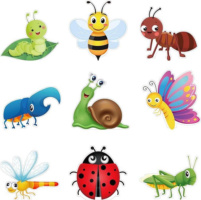 45 Pcs Bugs Bulletin Board Cutouts Insect Cutouts Bug Mini Accents Card Insect Theme Cutouts Summer Classroom Decoration Butterfly Bee Cutouts for Early Childhood Teacher Student School Party Supplies