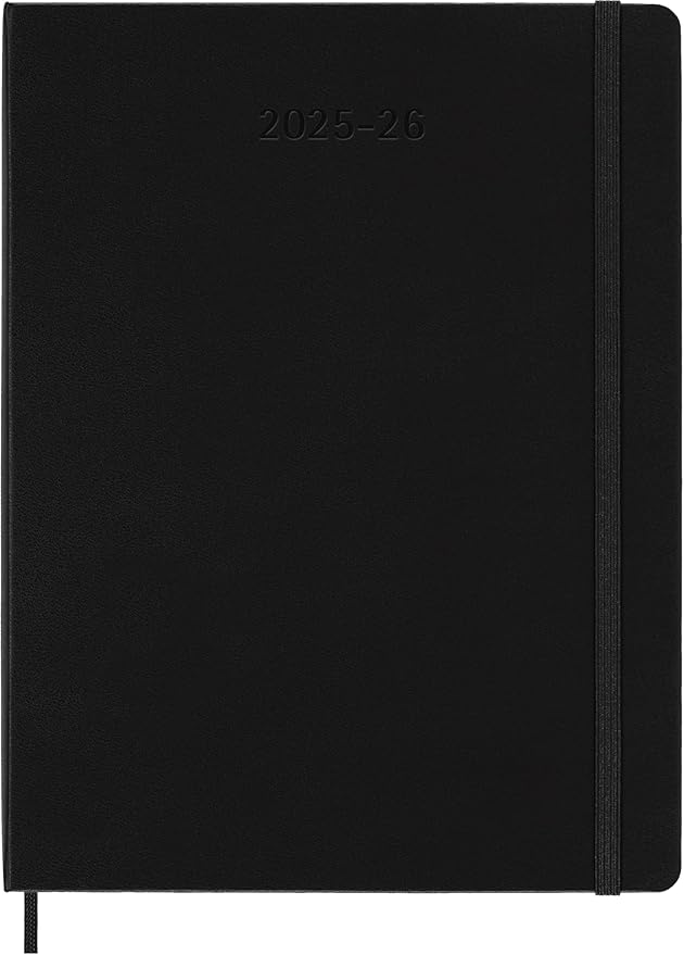 Moleskine Classic 18 Month 2025-2026 Weekly Planner, Hard Cover, XL (7.5" x 10"), Black, 208 pages