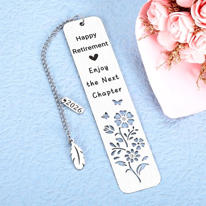 Retirement Gifts for Women Men 2026, Happy Retirement Enjoy The Next Chapter Bookmark, Farewell Present for Coworkers, Coworker Leaving Gift for Women Teachers