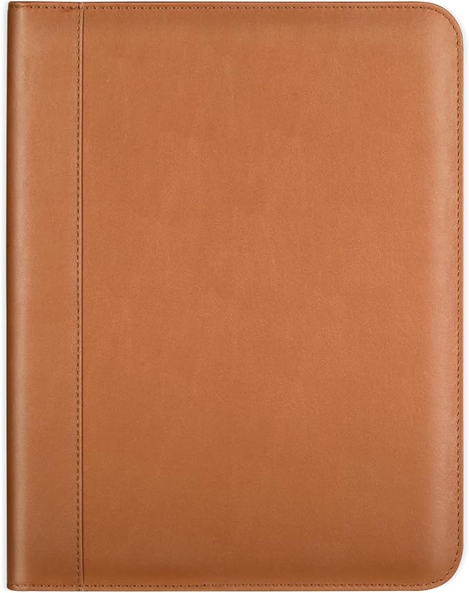 Portfolio/Business Padfolio Binder, Mini Size Document Folder Organizer, Padfolio with Interior Pocket and Pen Loop, 5 x 8 Writing Pad Included, Brown