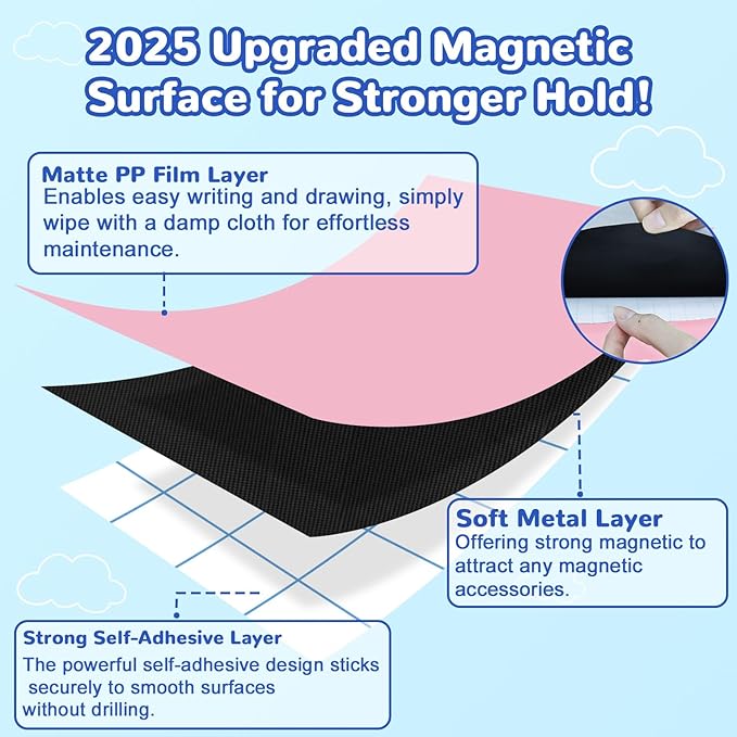 Magnetic Wall Decal for Kids 40x32 Inch Self Adhesive Magnet Arch Chalkboard for Wall Pink Chalkboard Contact Paper Peel and Stick with Letters and 12 Color Liquid Chalk for School Playroom