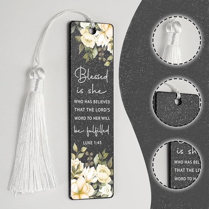 Christian Faith Bookmark, Inspirational Gift for Believers, Uplifting Present for Spiritual Readers, Faith - Based Reading Gift,Unique Floral & Scripture Design Bookmark, WCB46