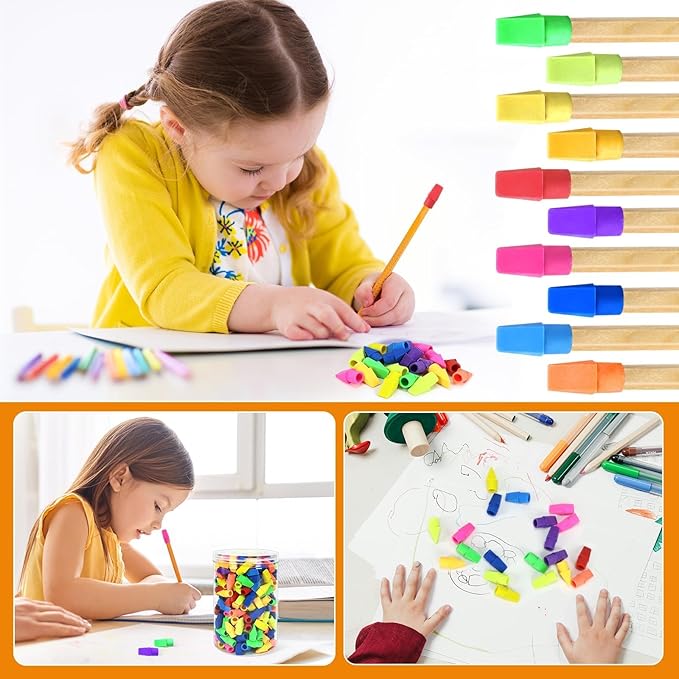 PRALB 1000PCS Pencil Top Eraser Bulk Caps for Pencils,Chisel Shape Erasers Toppers for Party Favors Games Prizes, Pencil Top Erasers Cap for Home School Classroom Office