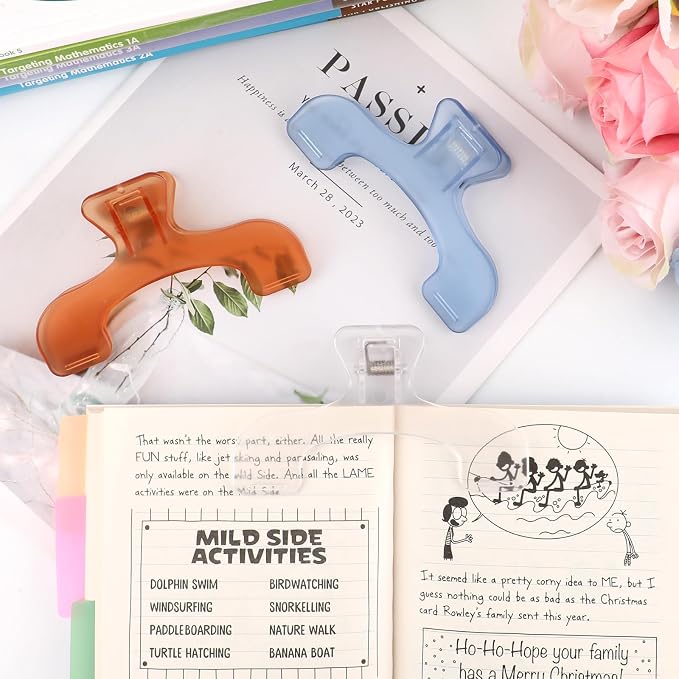 3 Pcs Book Clips,3 Colors Strong Page Holders for Reading,Portable Book Openers,Practical Book Page Markers for Teachers,Students,Office,and Home