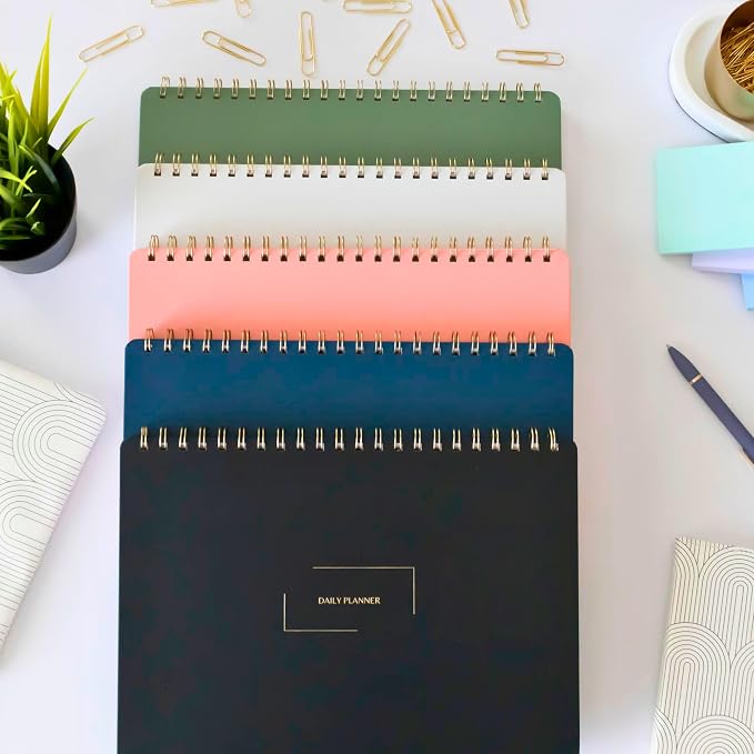 Undated Weekly Planner | 8.25” x 11.75” Work To-Do Notebook | ADHD Academic Organizer | Multi-Layout | Men and Women Planner | College Supplies | Pink | Landscape Layout