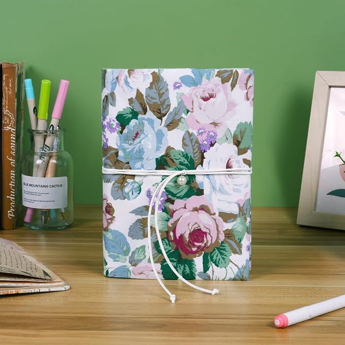 Book Covers for Paperbacks, A5 Book Cover for Hardcover, Soft Fabric Book Sleeve Cover Protector Fit for 5.5x8.2 inch Notebook Textbooks Softcover Book Novels - Multicolored Rose Flower Pattern
