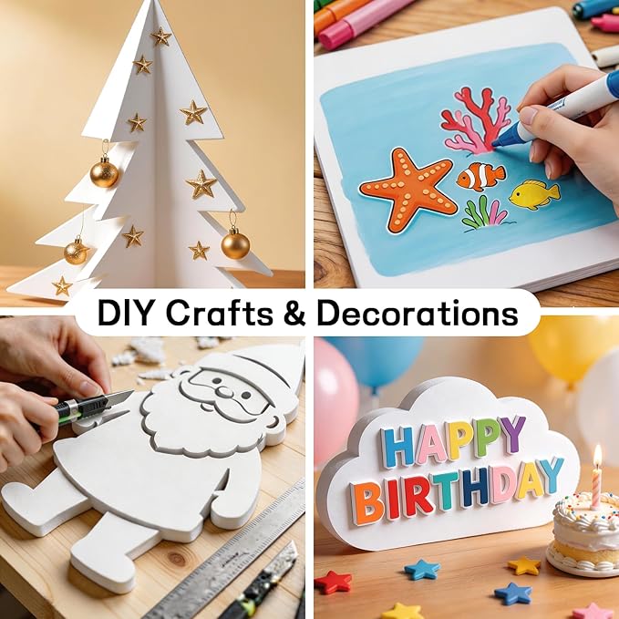 Foam Board 24" x 36", 12 Pack White Foam Poster Board, 3/16" Thick Foam Core Board, Double-Sided Large Poster Board for Crafts, School Projects, Painting, Presentation & Display