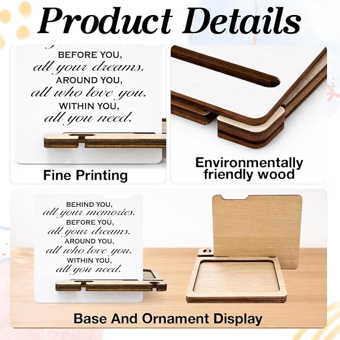Inspirational Grad Gift for Son - Multi-functional Desk Organizer - Motivational Graduation Quote Wooden Sign for Desk Shelf Table Decor