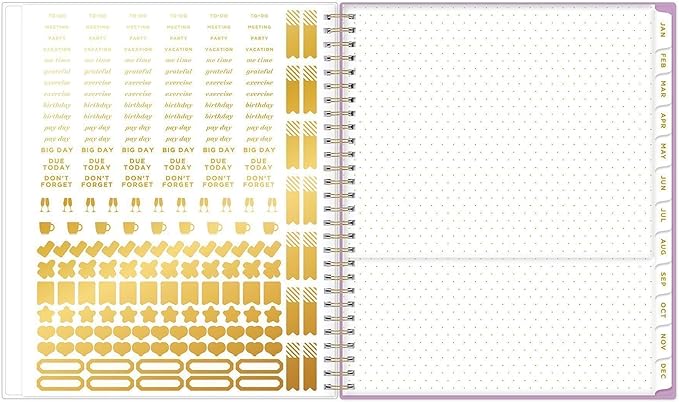 Blue Sky Day Designer 2027 Monthly Planner Calendar, January 2027 - December 2027, 8" x 10", Clear Pocket Cover, Durable Twin Wire Binding, Storage Pocket, Stickers, Kerridge Lilac