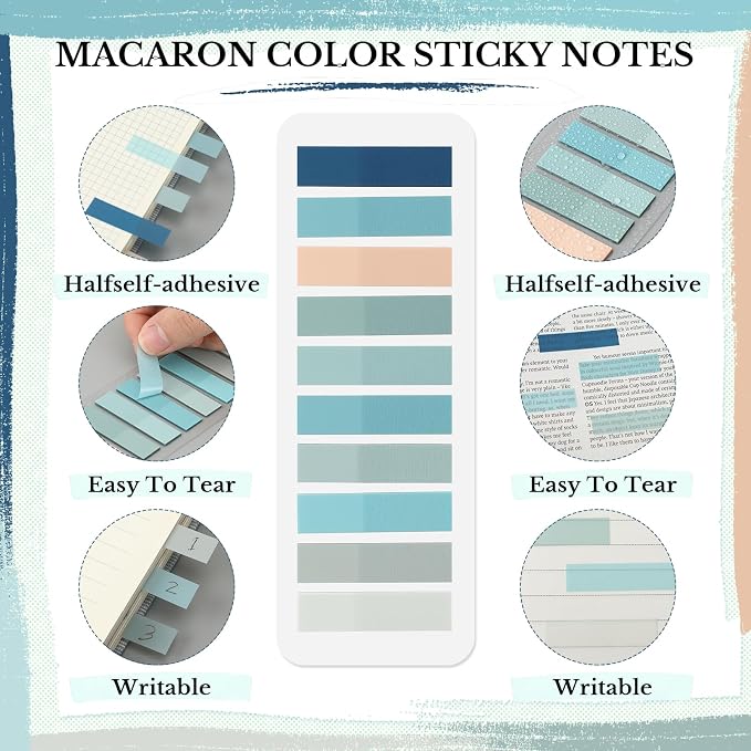 Spakon 7 Pcs Book Lovers Gifts for Readers Bookish Book Annotation Kit Aesthetic Pastel Highlighters No Bleed Gel Pens Reading Tabs Bookmark for Women Library Student Bible(Green Series)