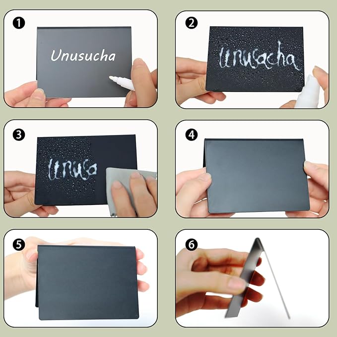 10cm x 7.6cm Mini Erasable Blackboard Food Labels for Party Buffet & Party, Reusable Food Signs for Buffet, Suitable for Supermarkets, Bakeries, Cafes (12pcs)