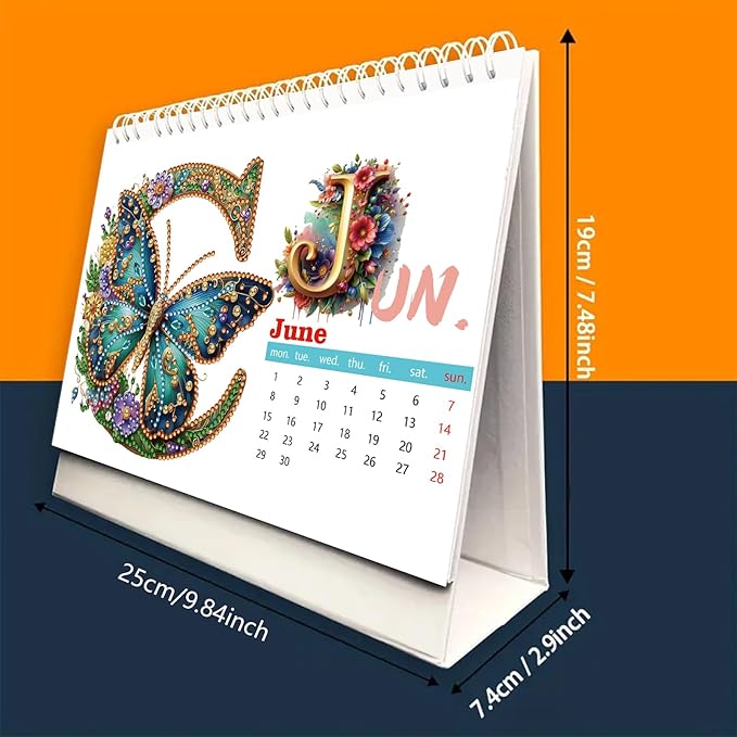 2026 Standing Desk Calendar DIY Diamond Art Painting Monthly Flip Desktop Calendar with To Do List Calendars Planner for Home Office-2026-A
