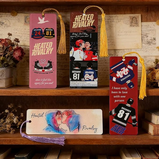 Heated Rivalry Inspired Bookmark Merch Stuff, Ilya Rozanov 81 Shane Hollander 24 Acrylic Bookmarks Gifts Accessories Merchandise for Fans Women Men Easter Birthday Book Lovers (4pcs Style D)