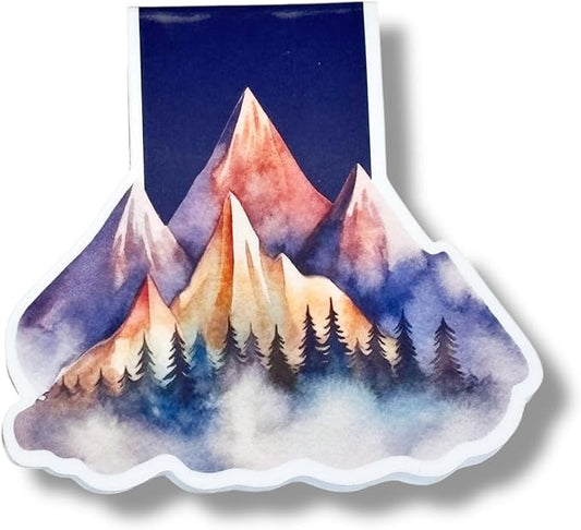 creates Magnetic Bookmark For Reading Journals Planners Scrapbooking Office Supplies Cute And Funny Bookmark For Bookworms Matte Laminate Double Sided Handmade (Mountains)