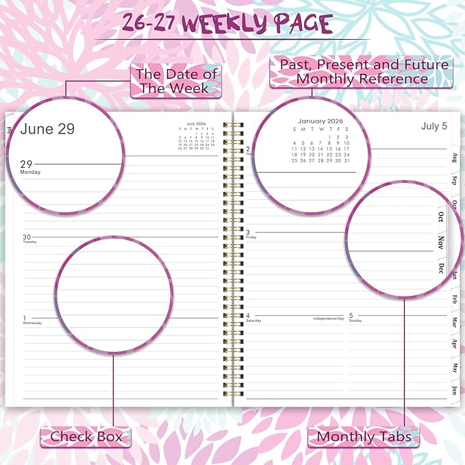 Planner 2026-2027 - 9'' x 11'' Calendar Planner 2026-2027, Jul. 2026 - Jun. 2027, Planner Weekly and Monthly, Large Planner 26-27 with Monthly Tabs, Inner Pocket
