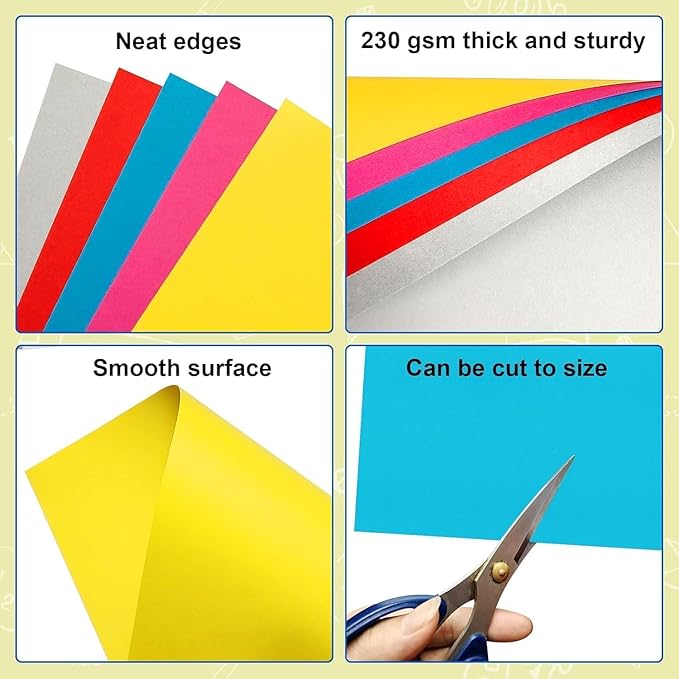 50 Pcs Poster Board Colorful Paper 14x18, ROOKEA Vision Boards Bulk Blank Graphic Display Posterboard Card Paper for Arts Craft Projects Drawing Scrapbooking