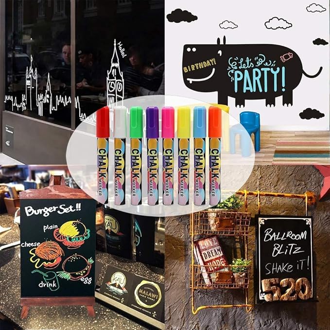 Tabletop Chalkboard Sign with Easel (11x13) + 8 Brilliant Liquid Chalk Markers | Hanging or Freestanding Framed Chalk Board with Hand Crafted Sweetheart Frame - Multipurpose Small Sign