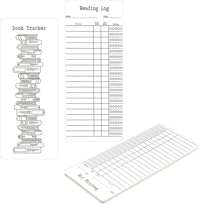 Molain 12pcs Reading List Bookmark, Book Tracker Blank Bookmark Reading List Library Card Page Markers for Book Lovers Enthusiasts