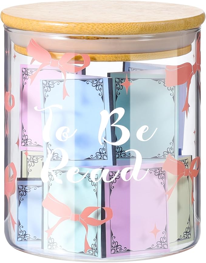 TBR Jar Gifts for Book Lovers to Be Read List Reader jar with 100 Colorful Notes Bookish Accessories Bookworm Gift for Book Club Book lover Women Students and Teacher (Style 2)